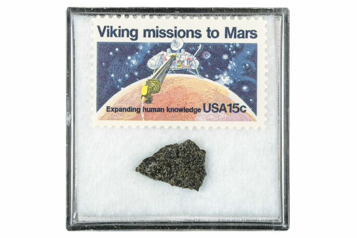 Martian Meteorite ( g) Slice - With Viking Mission Stamp #340032